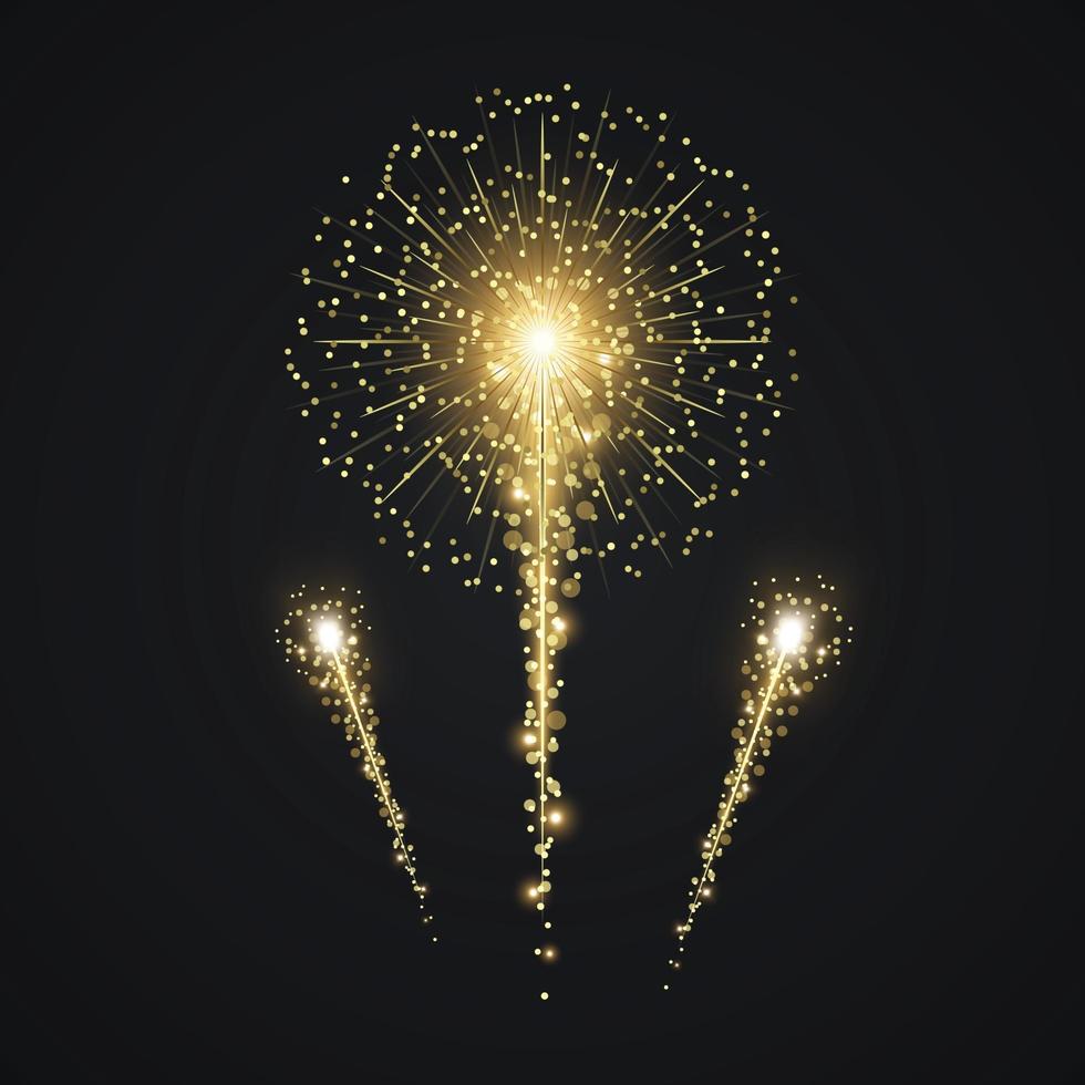 Vector gold Firework Template for your design