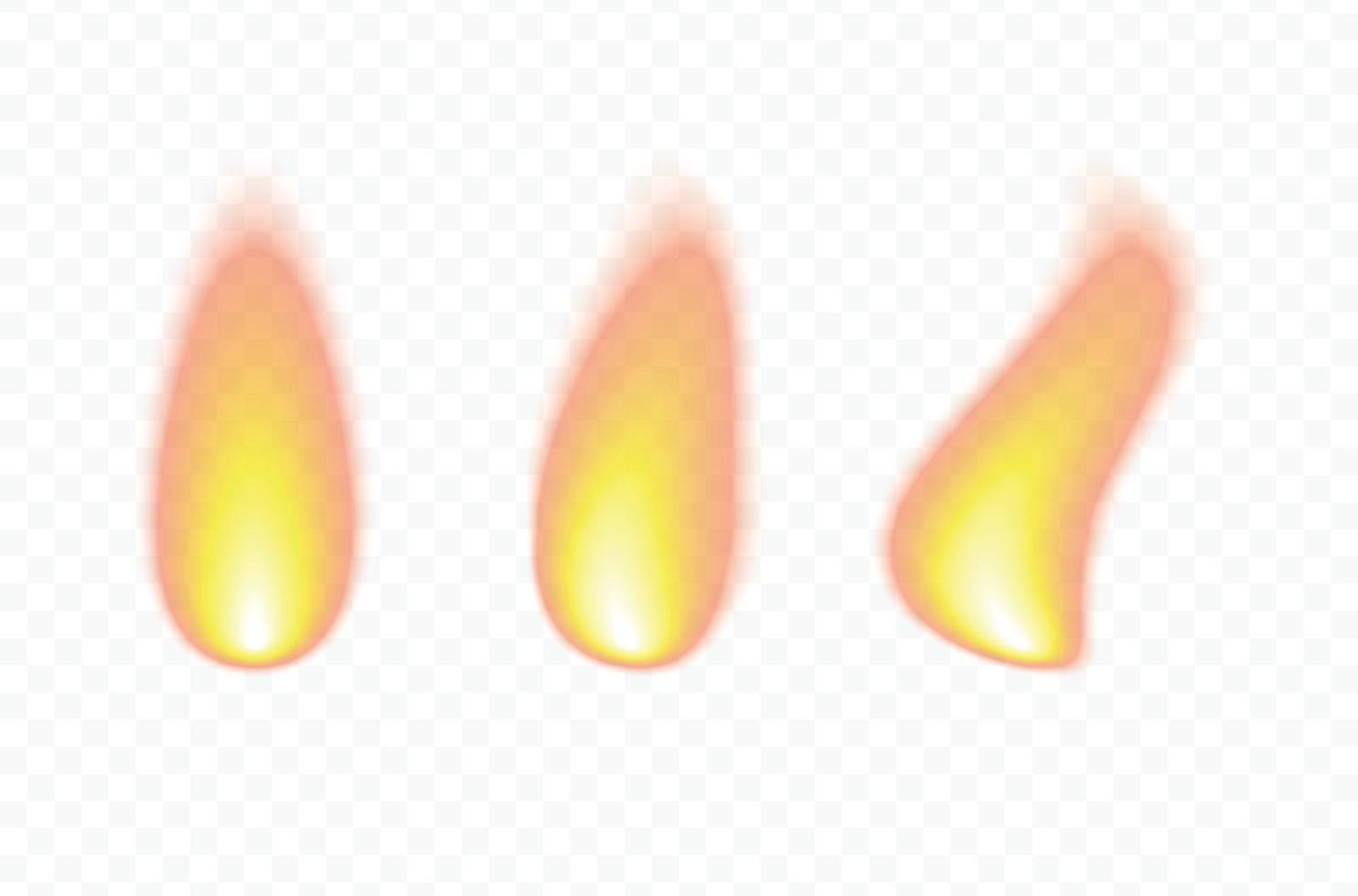 Set of realistic candle fire flame Template for your design vector