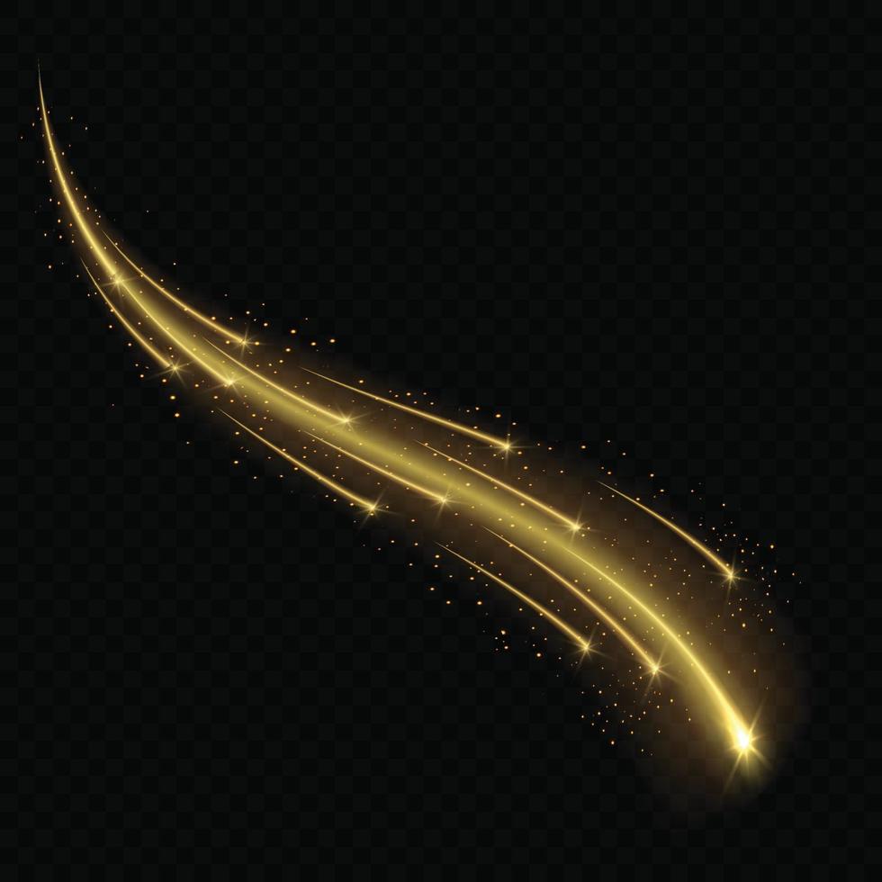 Meteor or comet on transparent background. Template for your design vector