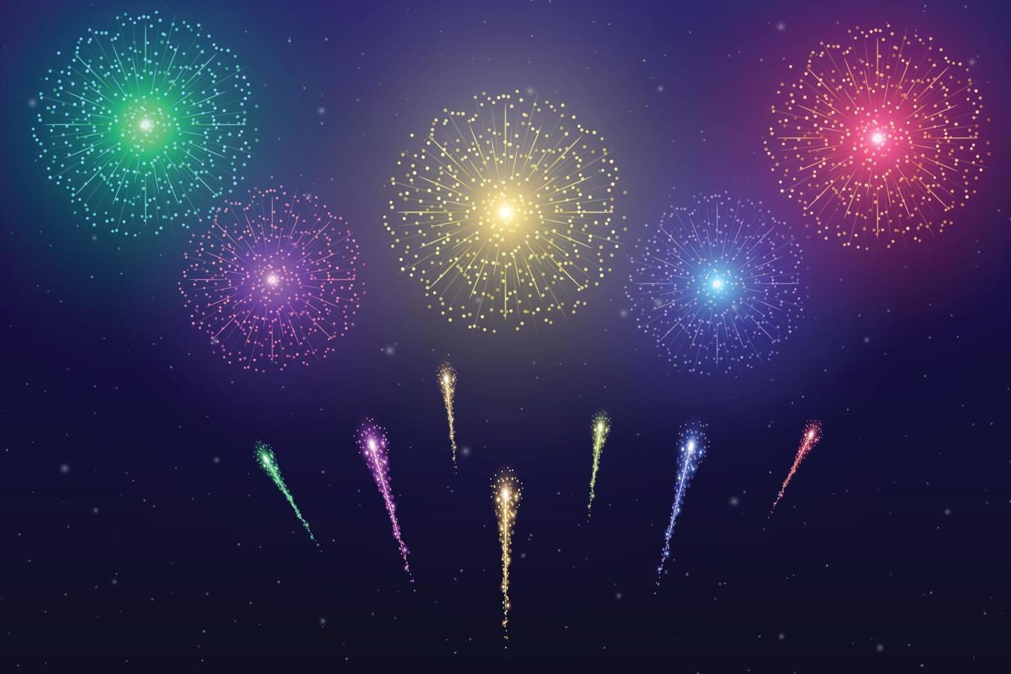 Vector Colorful Firework Template for your design