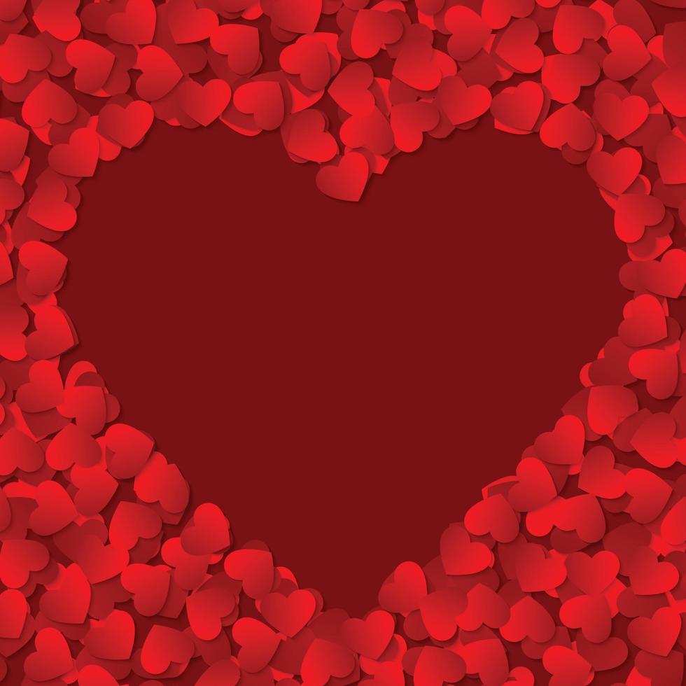 Heart confetti valentines day background Template for your design vector