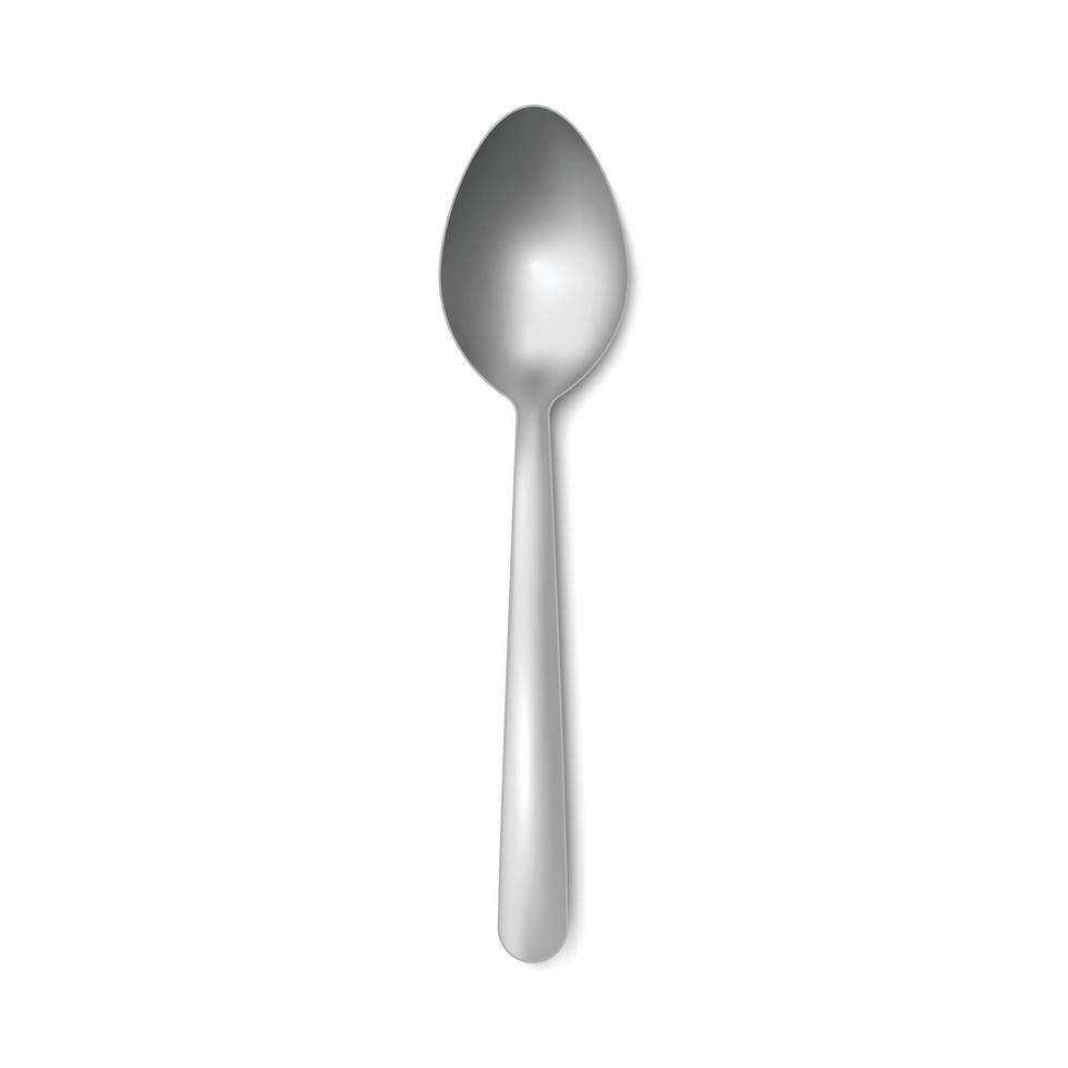 realistic metal spoon. Template for your design vector