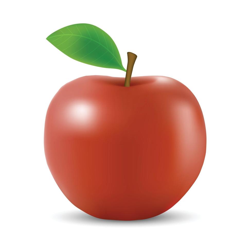Plantilla aislada de manzana 3d realista para su diseño vector