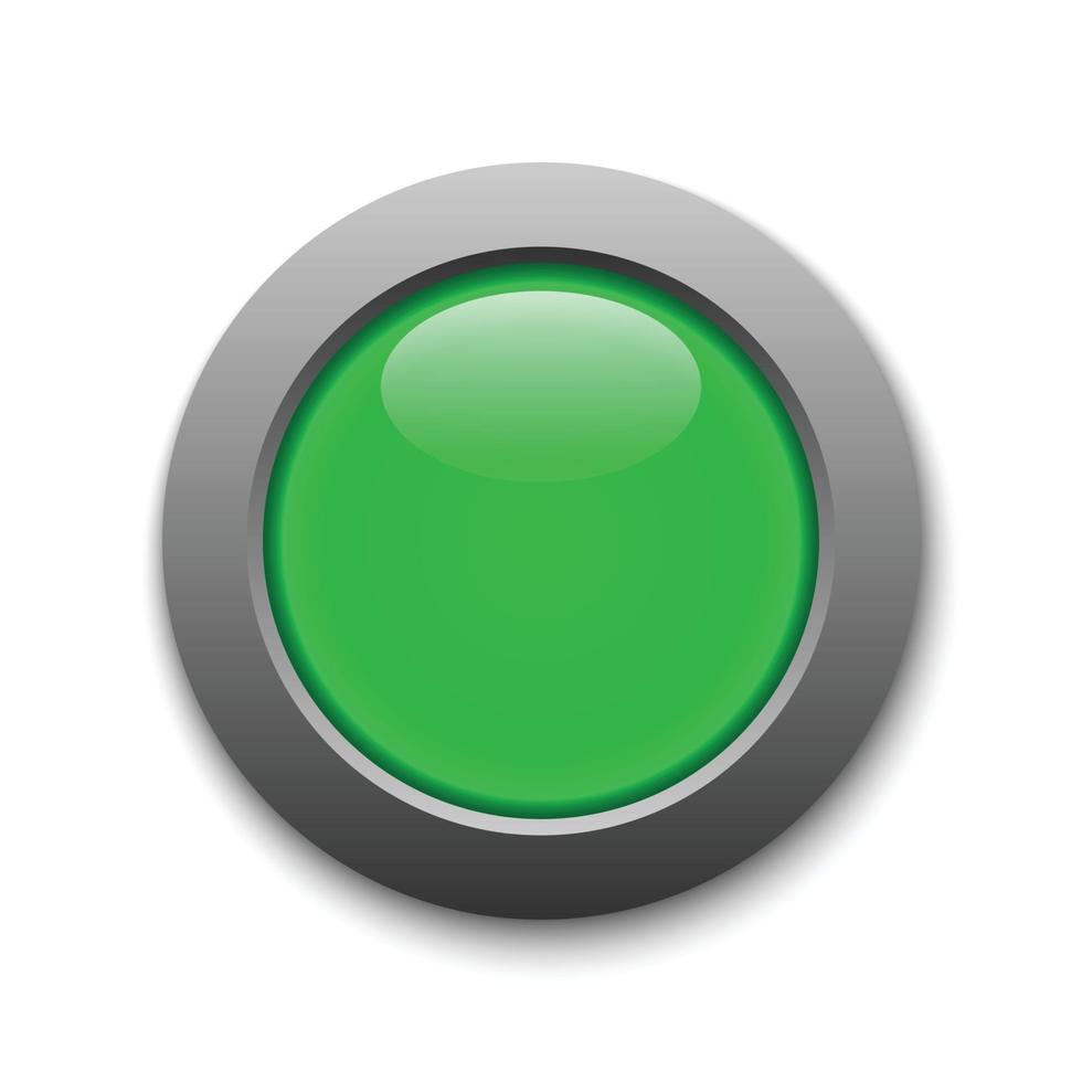 Plantilla de botón de círculo verde para su diseño vector