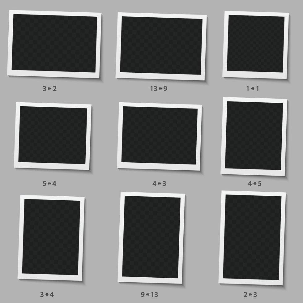 Set of realistic blank instant photo frame Template for your design 3441120 Vector Art at Vecteezy