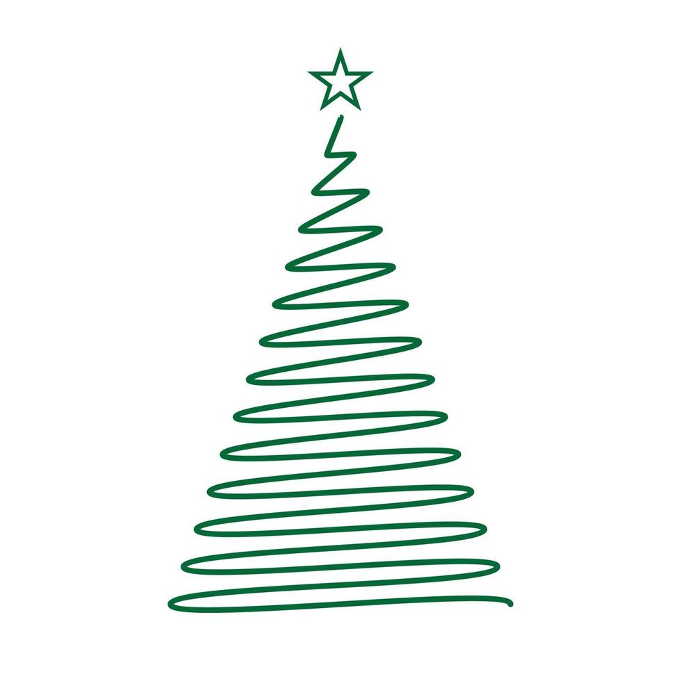 Hand drawn Christmas tree Template for your design vector