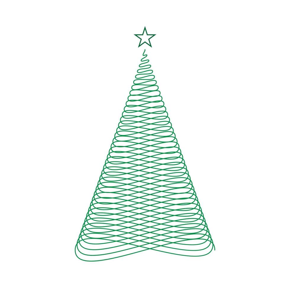 Hand drawn Christmas tree Template for your design vector