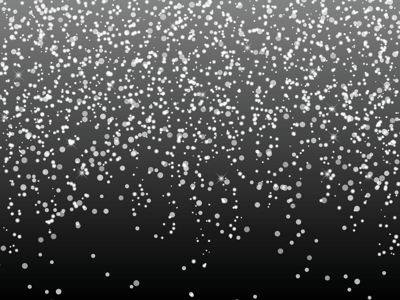 Snowfall on black background. vector