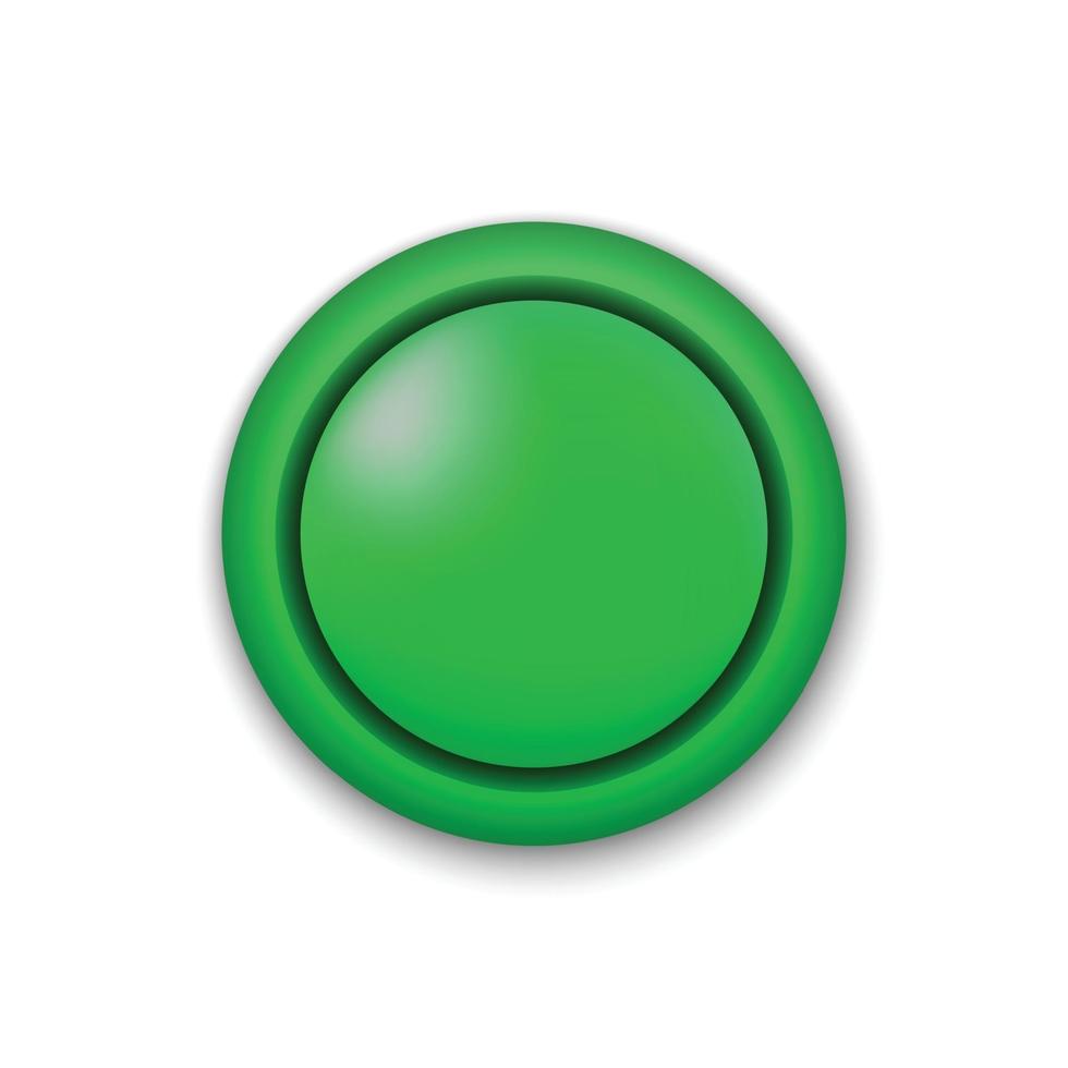 Green Circle Button Template for your design vector