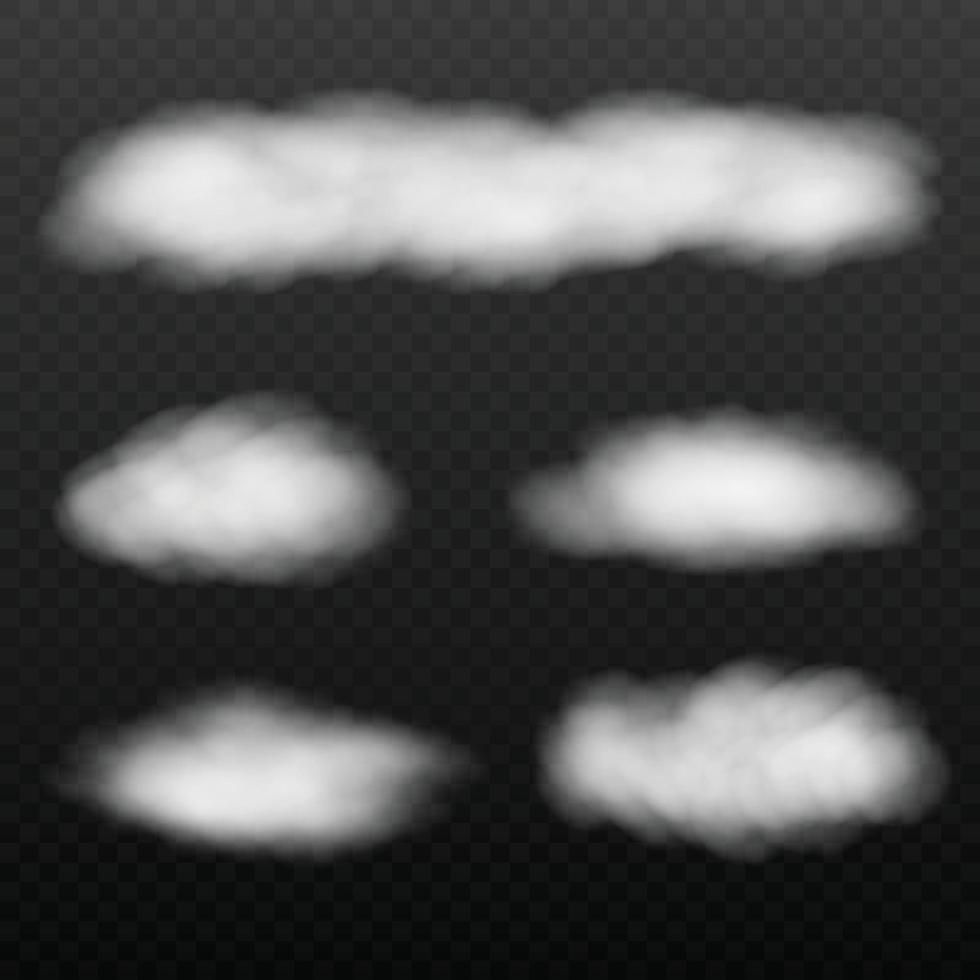 Set of realistic vector cloud isolated Template for your design