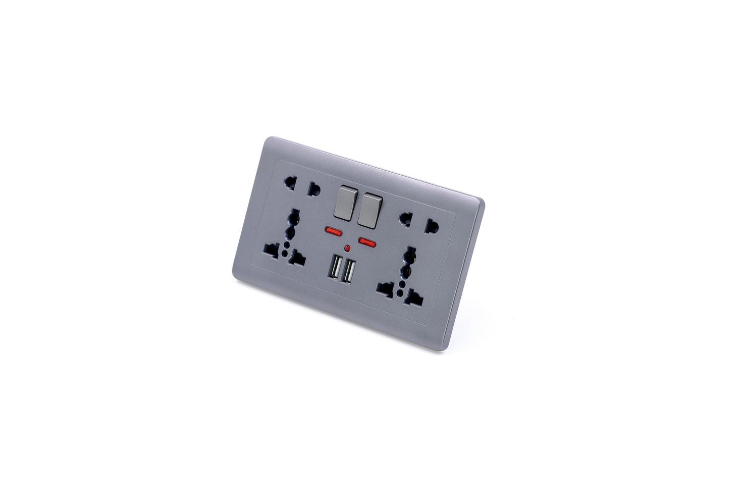 Universal wall outlet AC power plug with USB 5.0V DC output socket photo