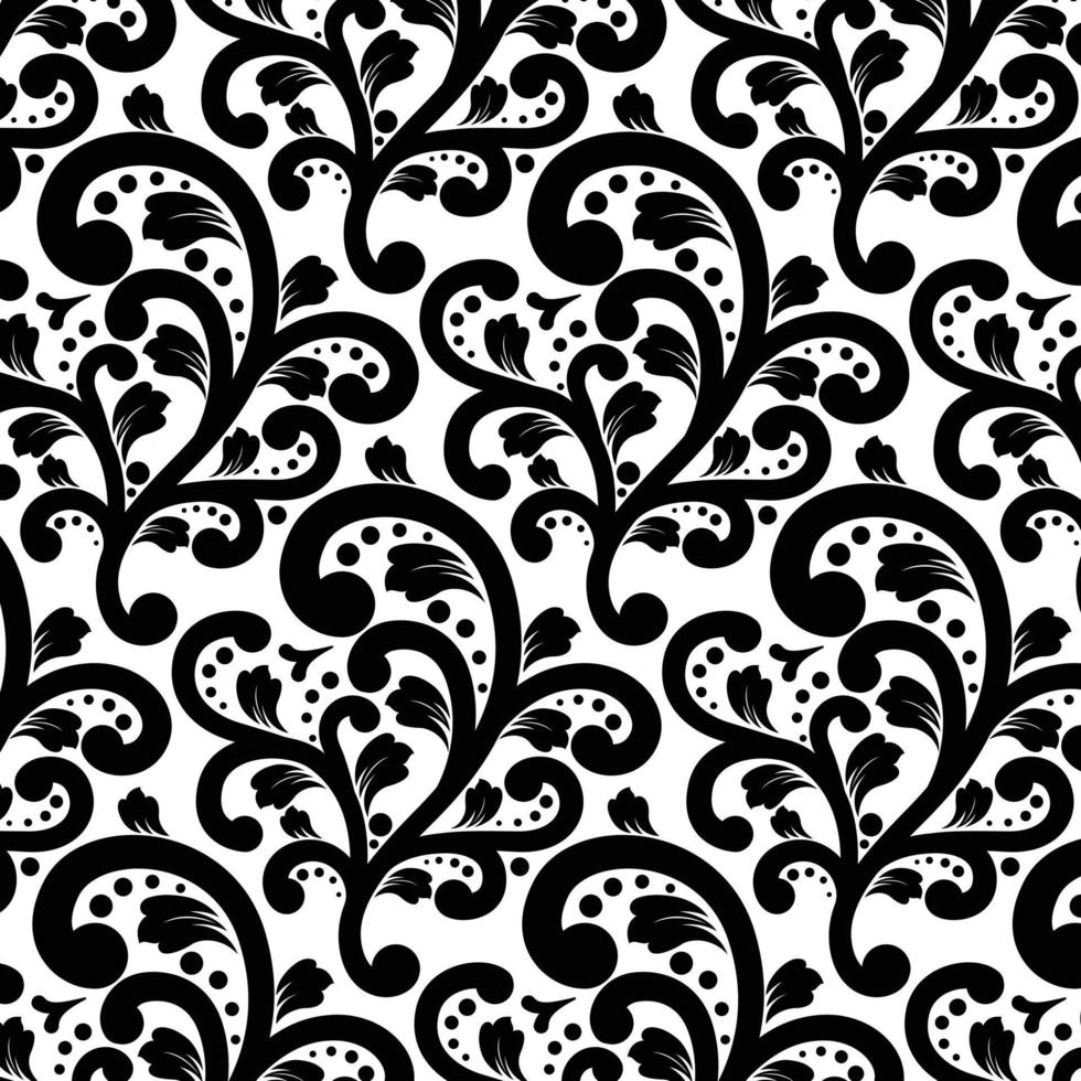 Vintage Ornament Black White Background Vector