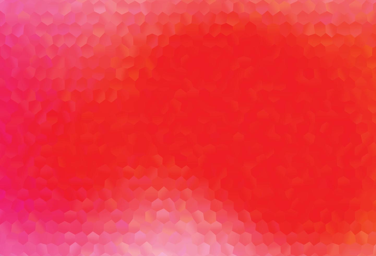 textura de vector rojo claro con hexágonos de colores.