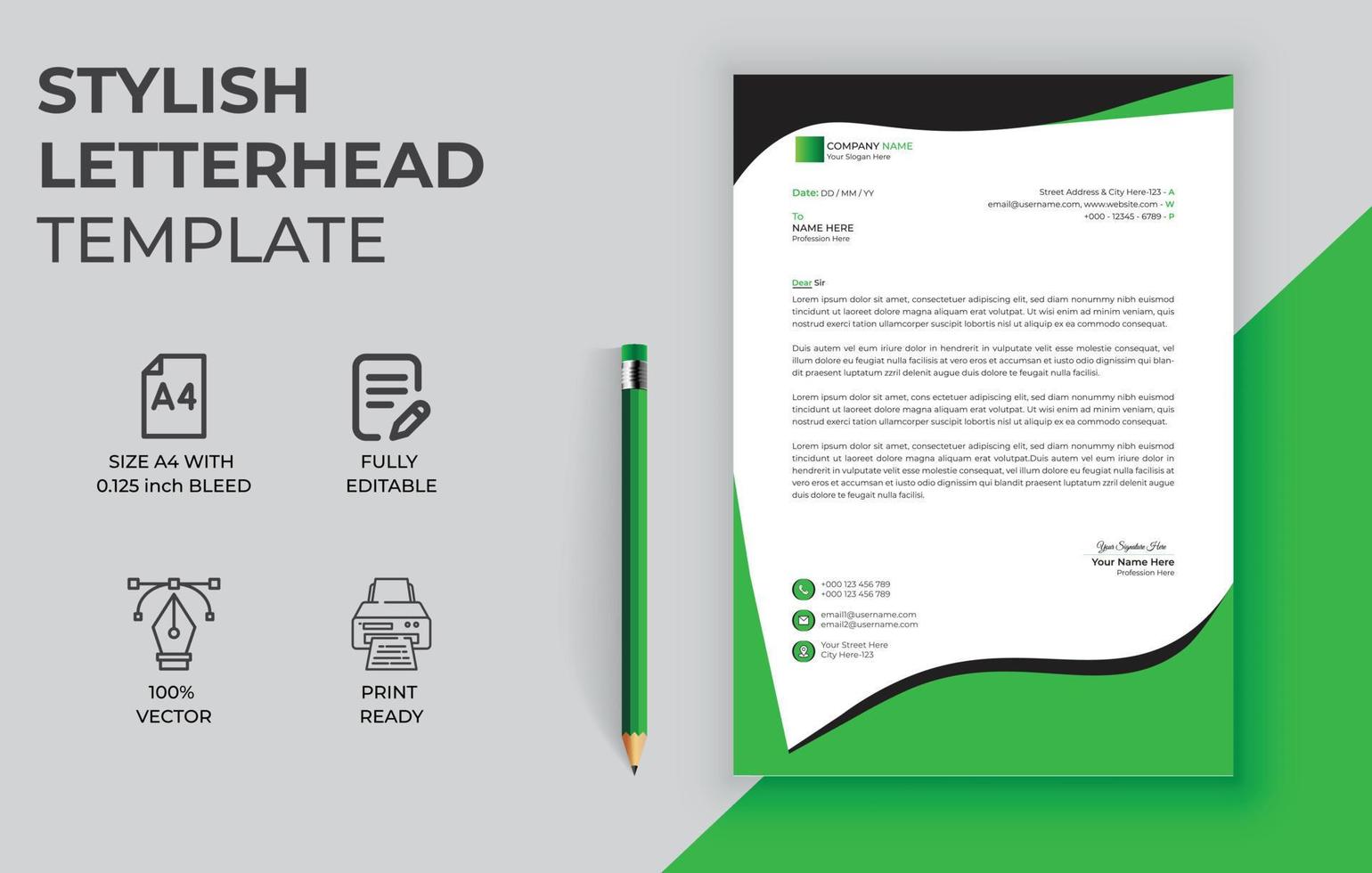 New and Corporate letterhead template design vector
