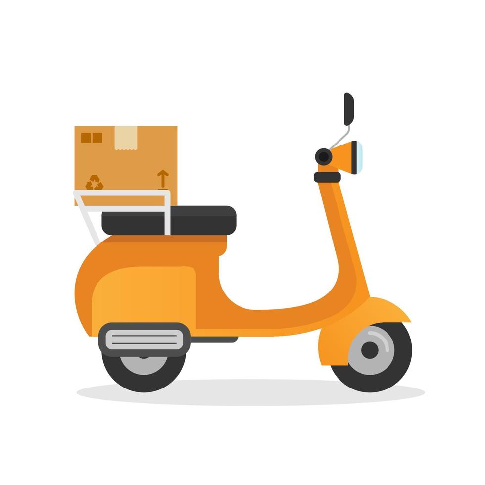 Delivery motorcycle service, flat design vector illustration