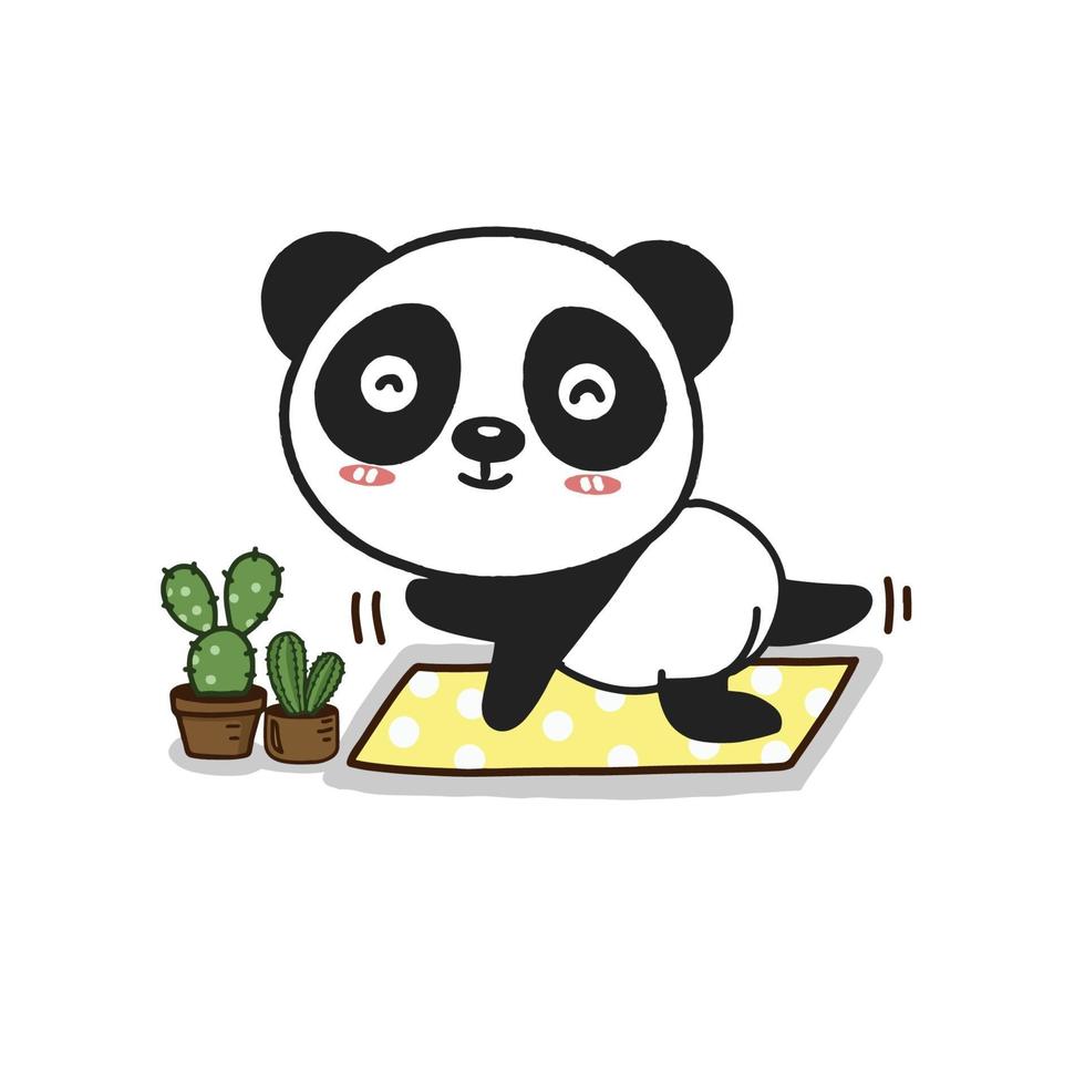 Cute Panda meditating with  cartoon character. 3441568 Vector Art  at Vecteezy