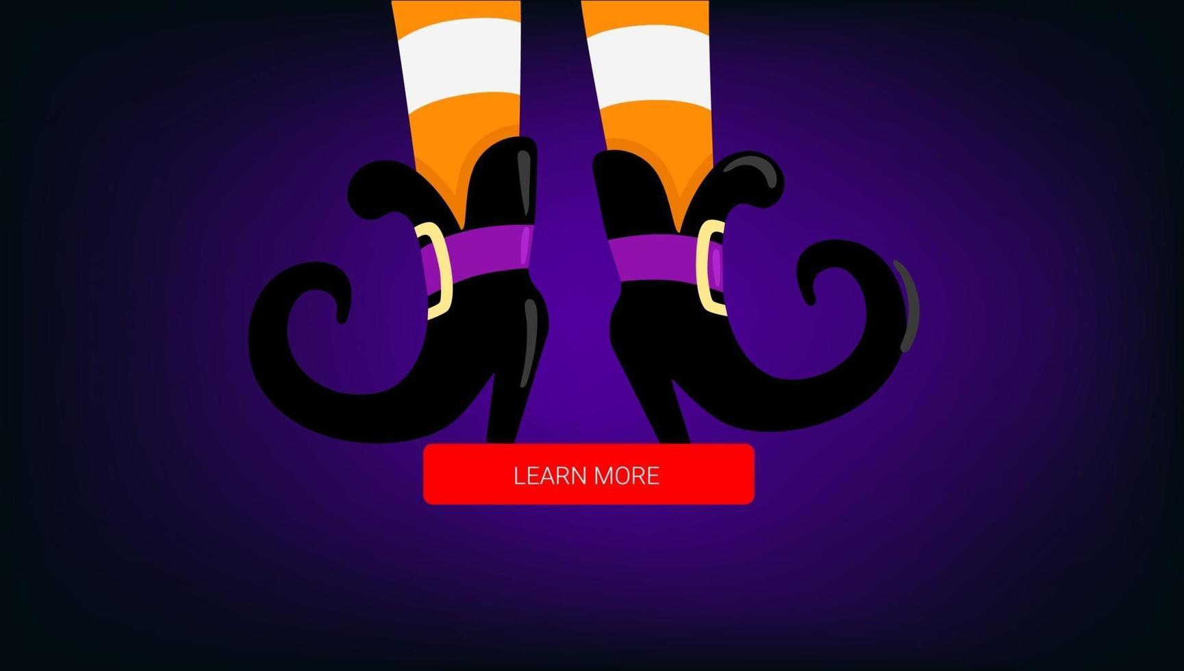 Legs of the witch. Halloween banner template vector