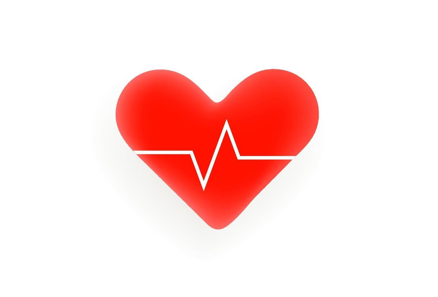 Human heart symbol with pulse line vector