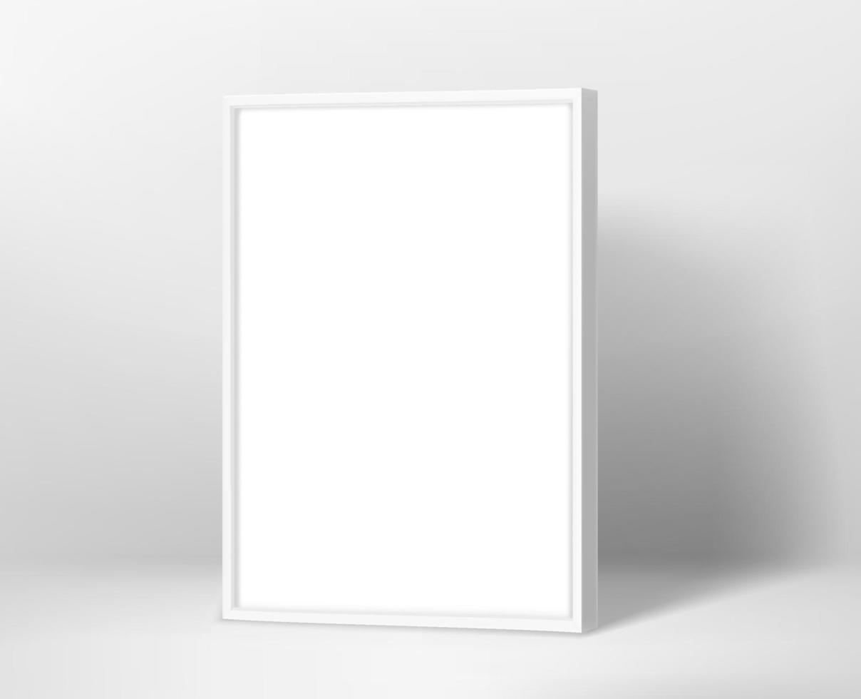 White a4 photo frame for content. Vector mock up