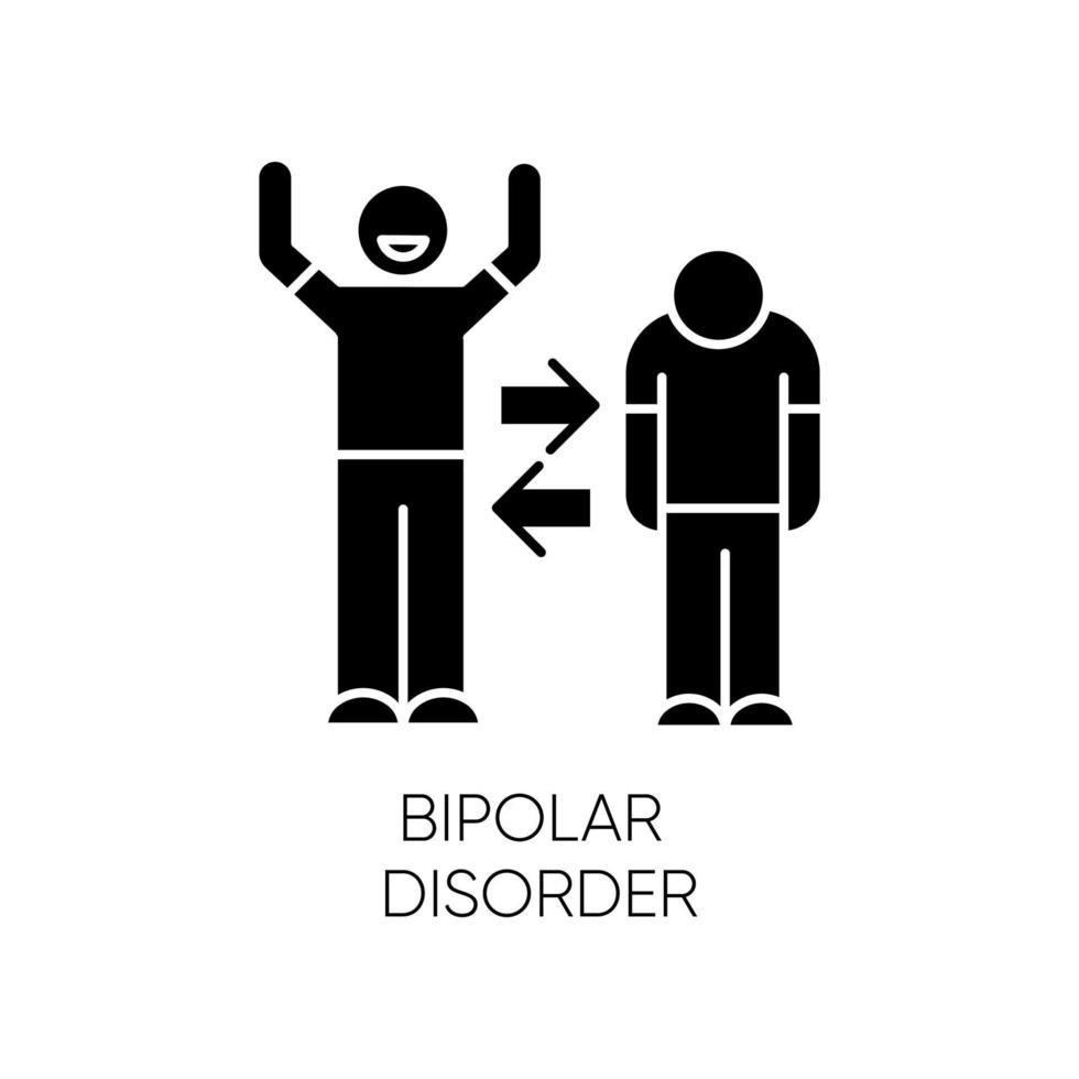 icono de glifo de trastorno bipolar vector