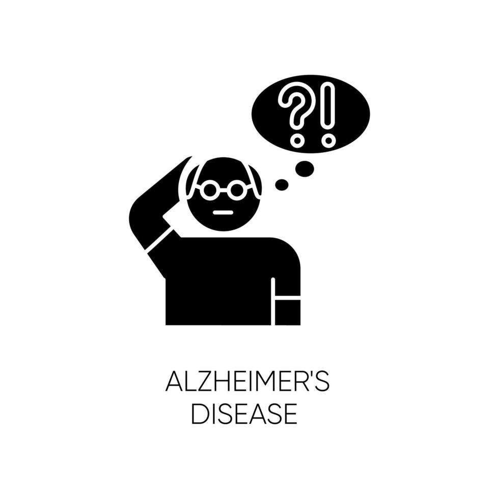 Alzheimer's disease glyph icon vector