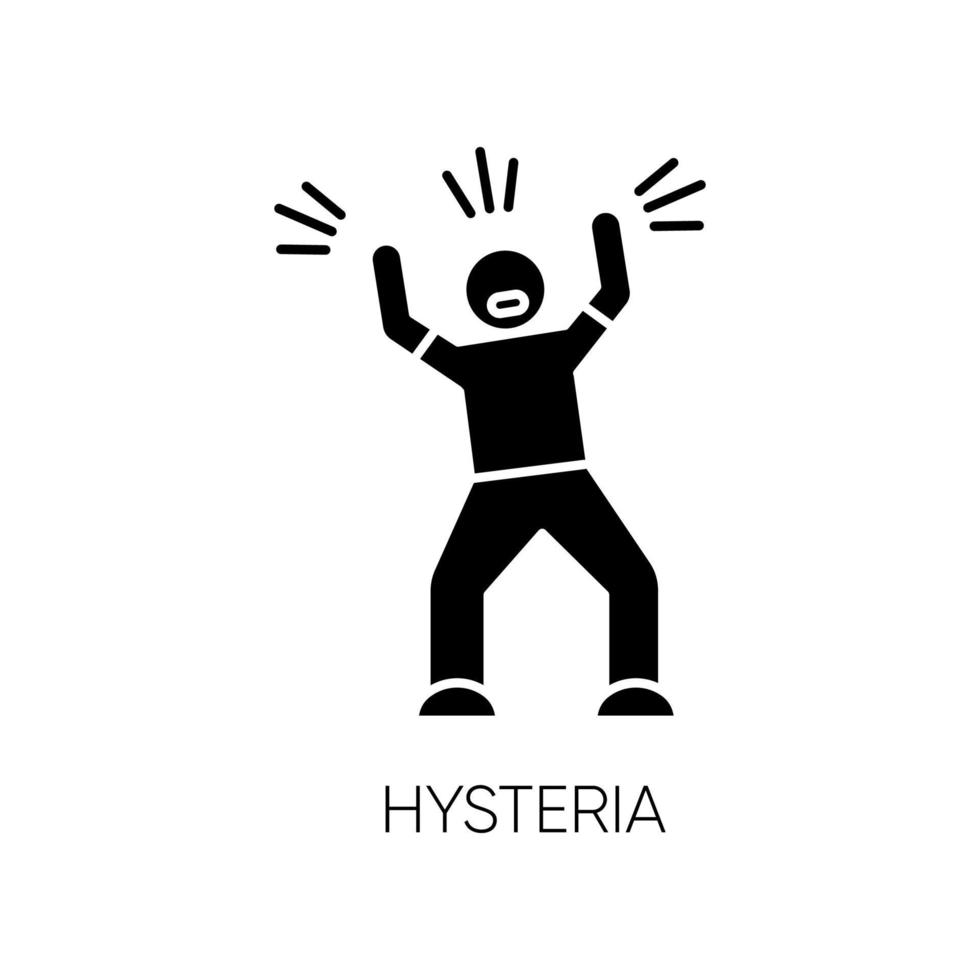 icono de glifo de histeria vector