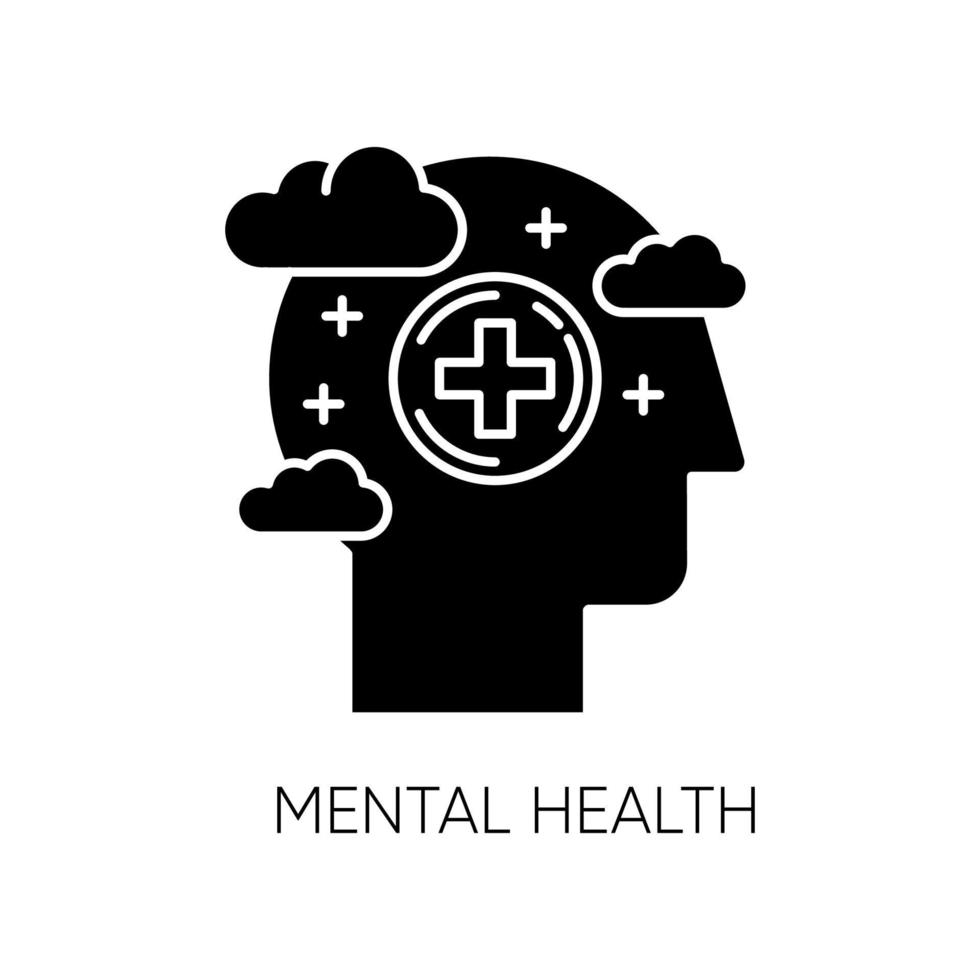 icono de glifo de salud mental vector