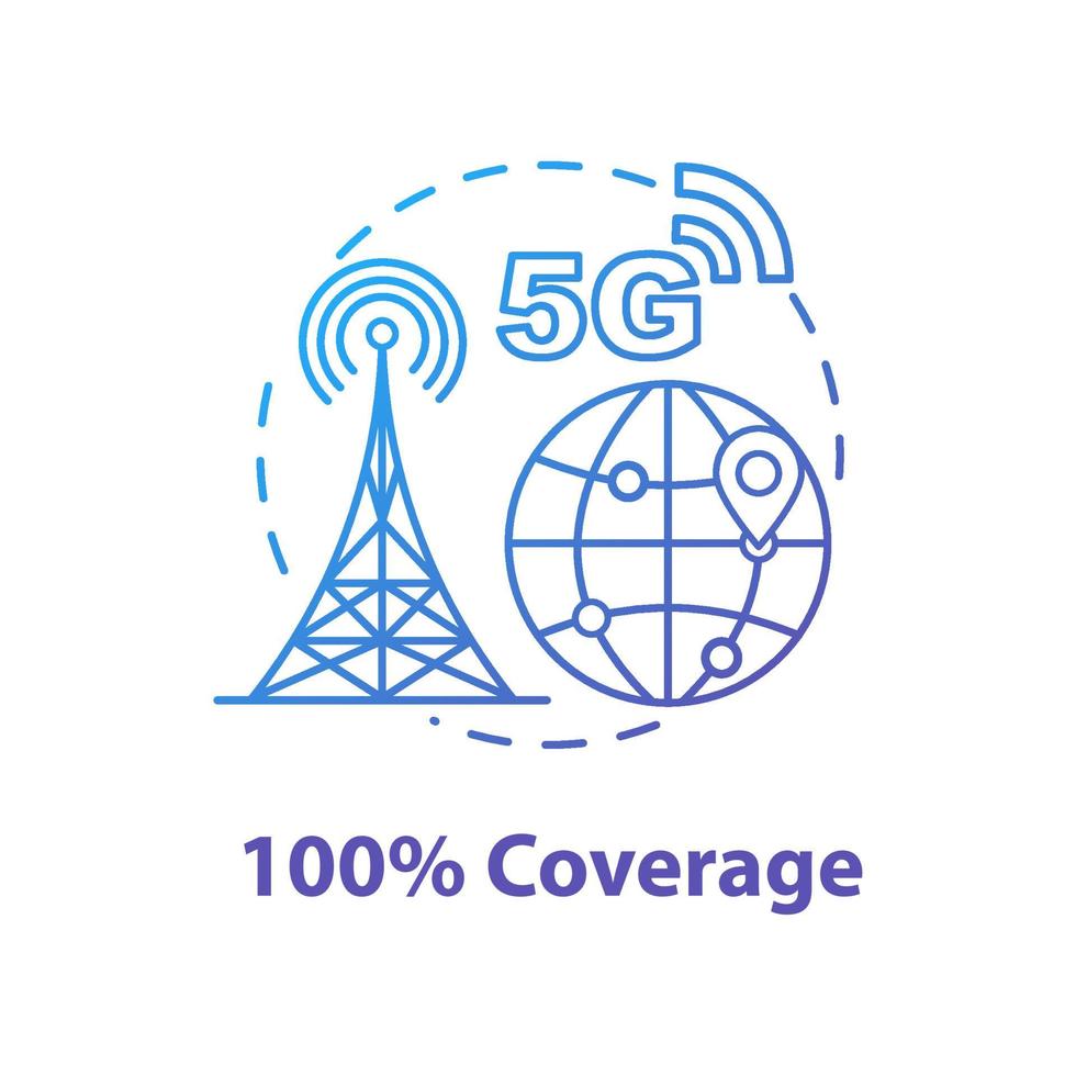 Icono del concepto de cobertura del 100 por ciento vector