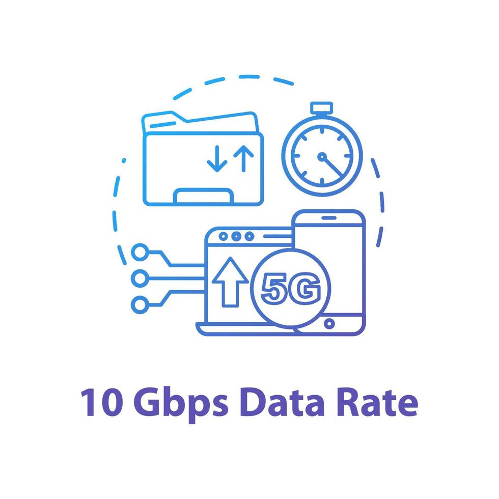 10 Gbps data rate concept icon 3441784 Vector Art at Vecteezy