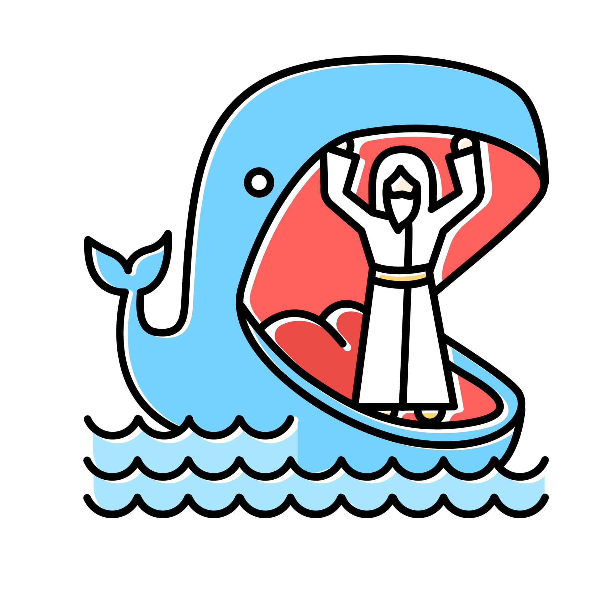 Jonah and whale blue color icon 3441809 Vector Art at Vecteezy