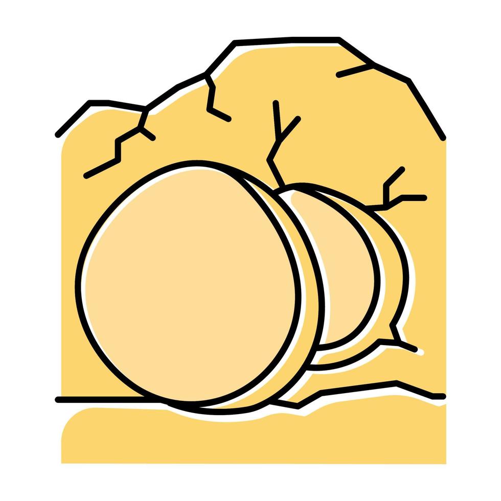 Open coffin yellow color icon vector
