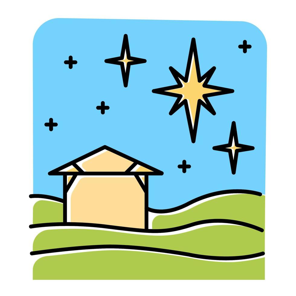 Christmas star blue color icon vector