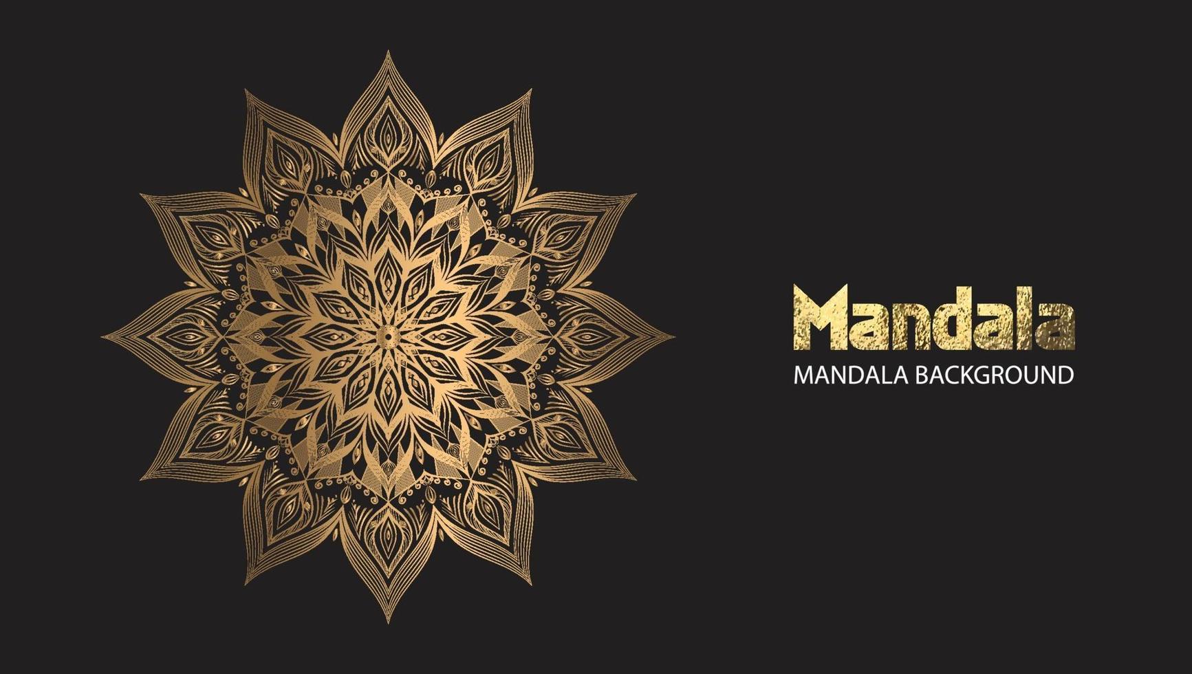 diseño de mandala mandala vector redondo diseño de lujo texto de pincel dorado.