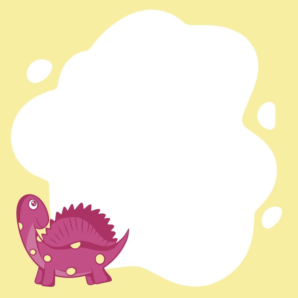 Dinosaurs. Vector frame in the form of spot, cartoon style. Template.