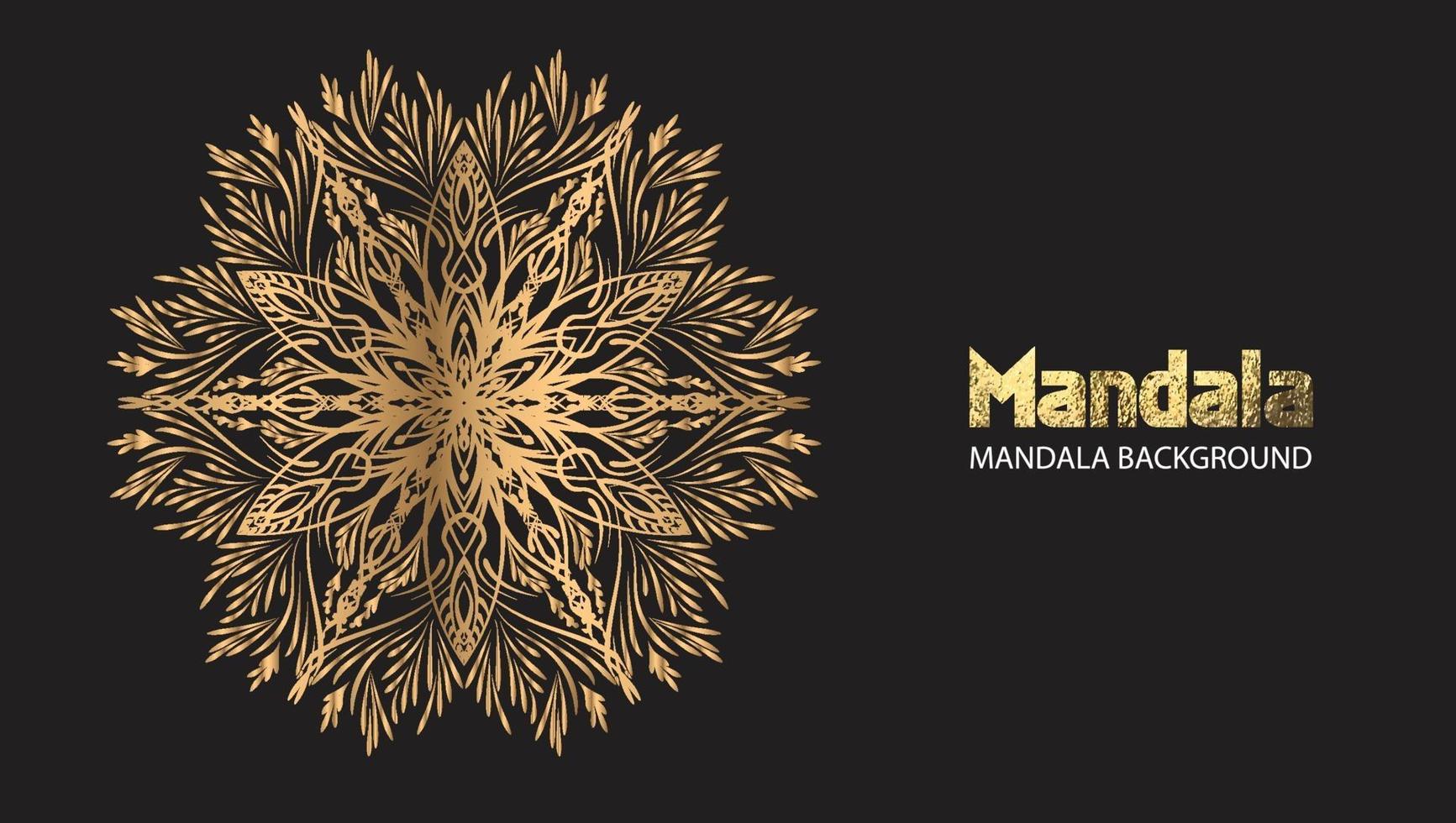 diseño de mandala mandala vector redondo diseño de lujo texto de pincel dorado.