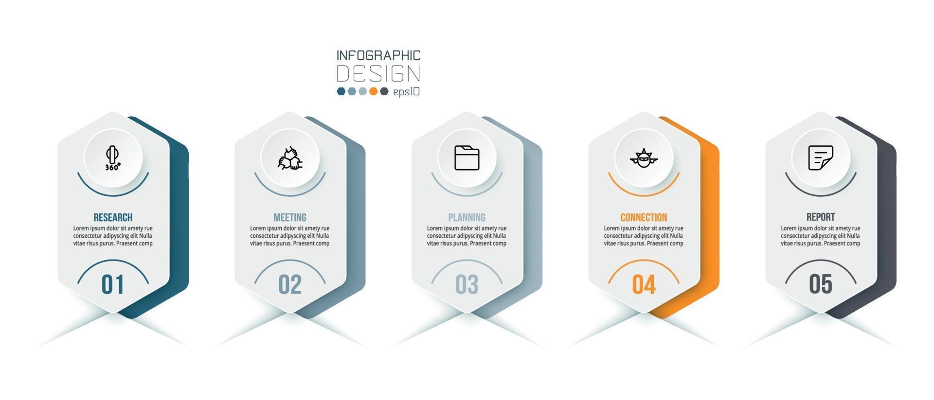 Business infographic  template with step or option design. vector