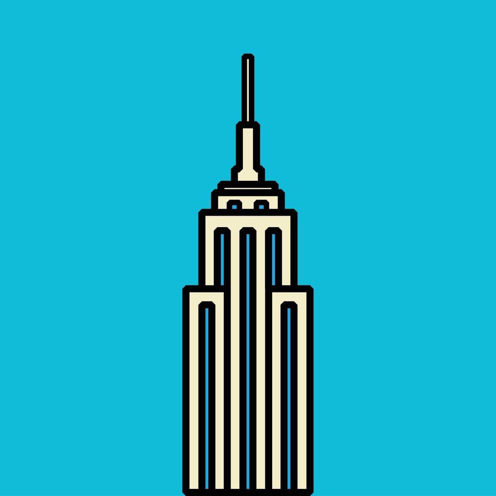 outline simplicity drawing of empire state building vector