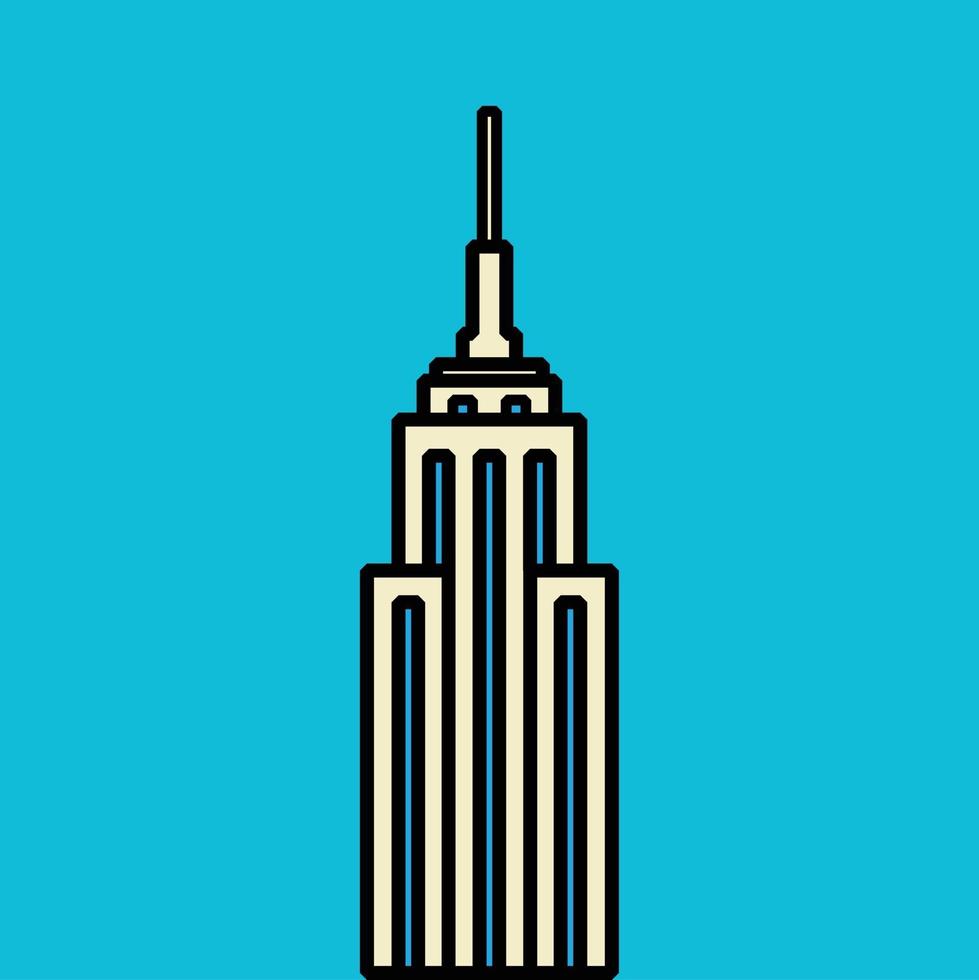 Esquema de dibujo de simplicidad del Empire State Building. vector