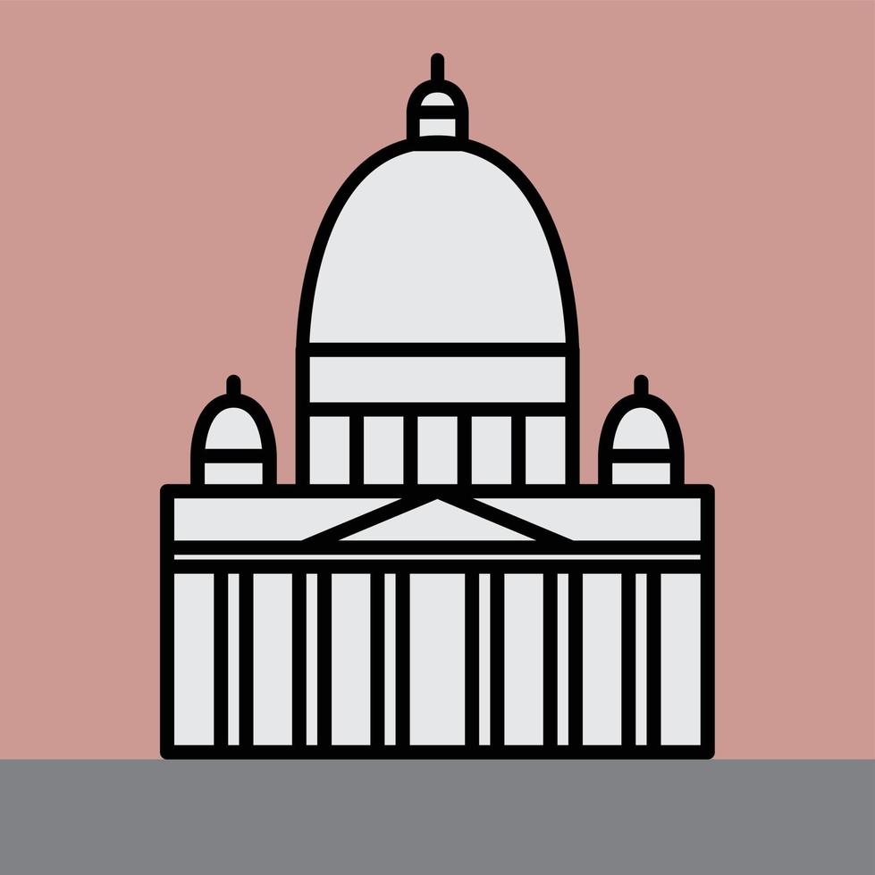 outline simplicity drawing of saint paul cathedral landmark vector