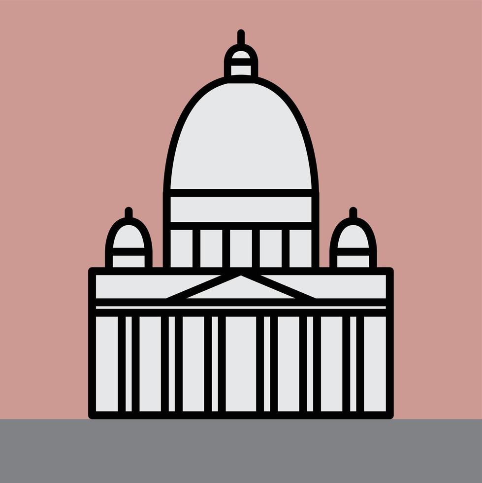 outline simplicity drawing of saint paul cathedral landmark vector