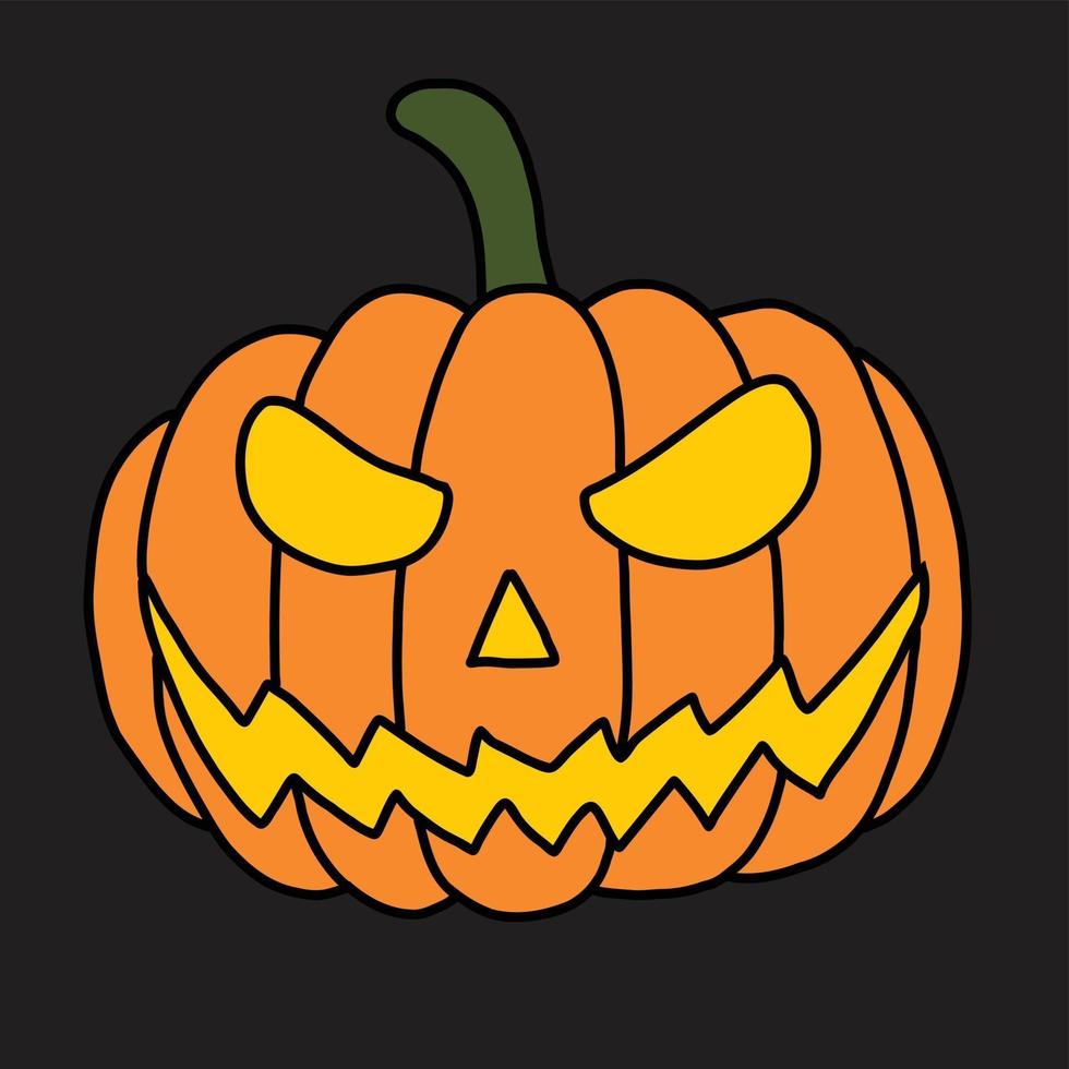 Simplicity halloween pumpkin freehand drawing flat design. vector