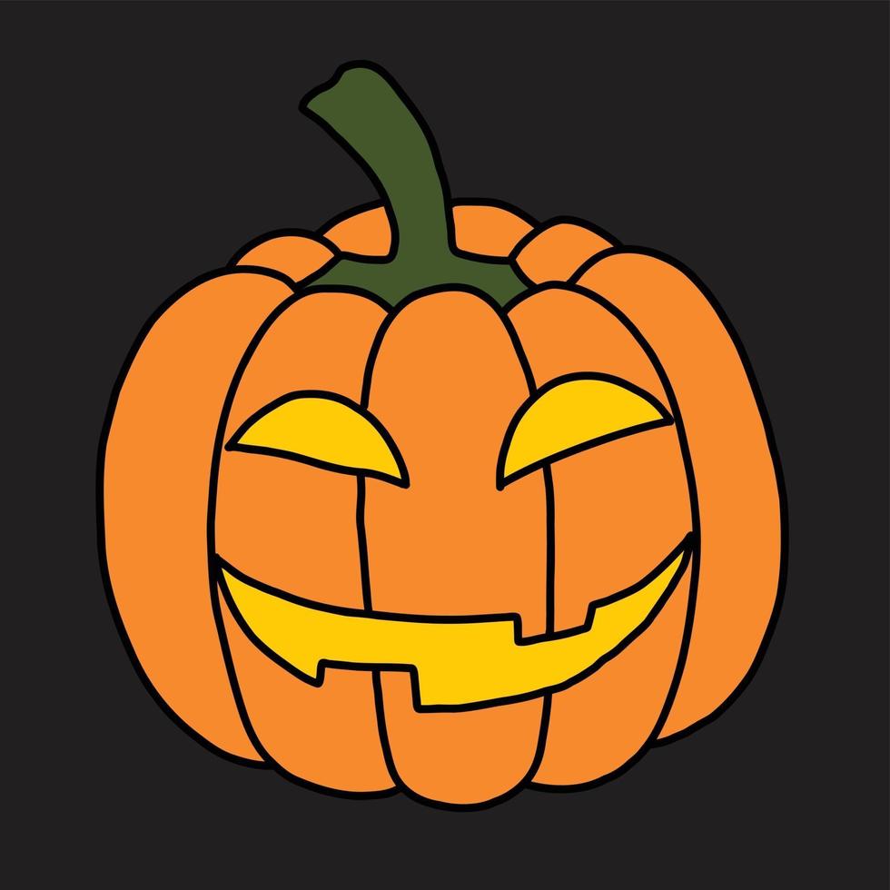 simplicidad calabaza de halloween dibujo a mano alzada diseño plano. vector