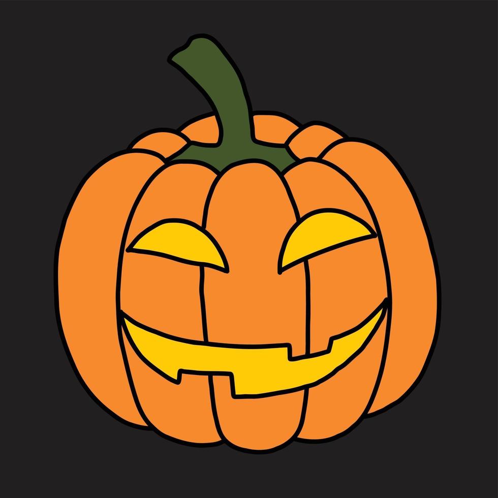 Simplicity halloween pumpkin freehand drawing flat design. vector