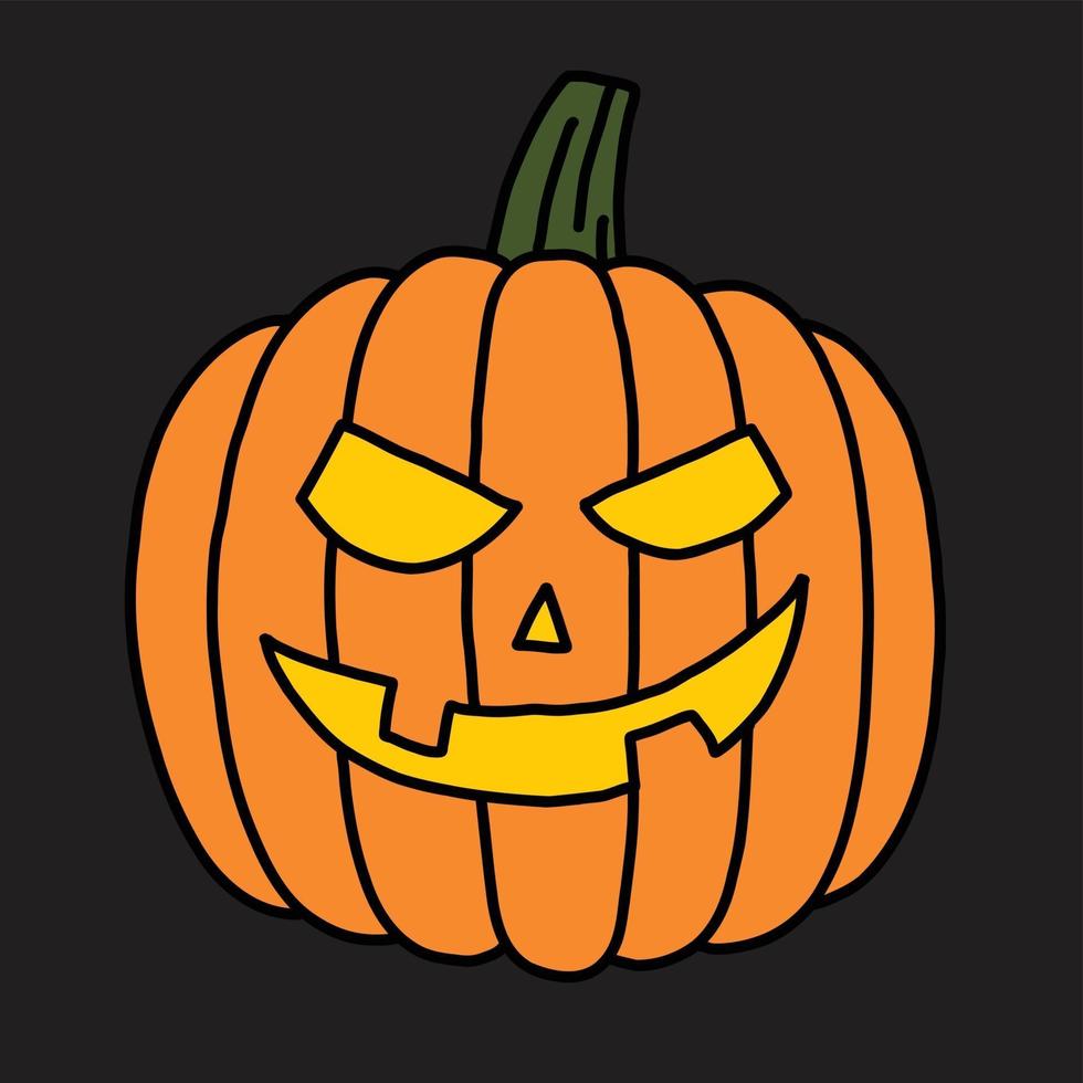 Simplicity halloween pumpkin freehand drawing flat design. vector