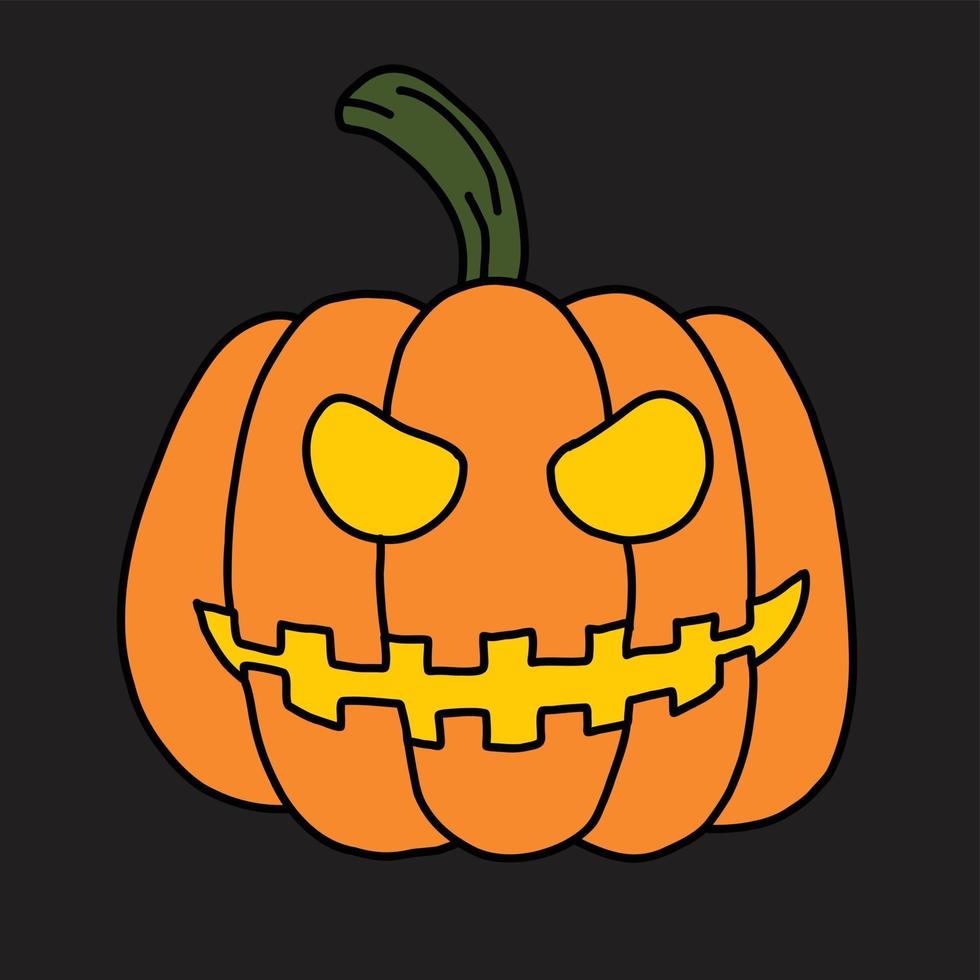 simplicidad calabaza de halloween dibujo a mano alzada diseño plano. vector