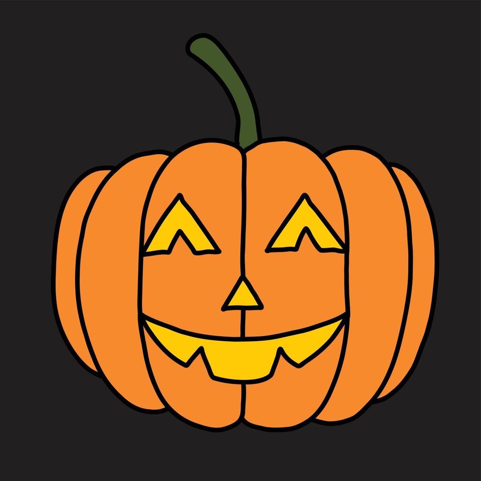 Simplicity halloween pumpkin freehand drawing flat design. vector