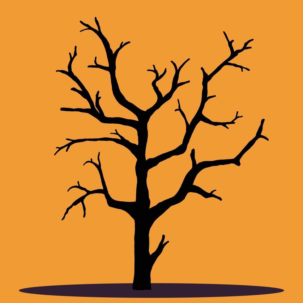 Simplicity halloween dead tree freehand drawing vector