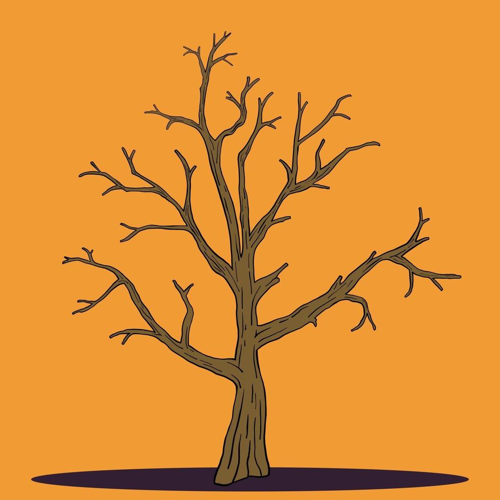 Simplicity halloween dead tree freehand drawing vector