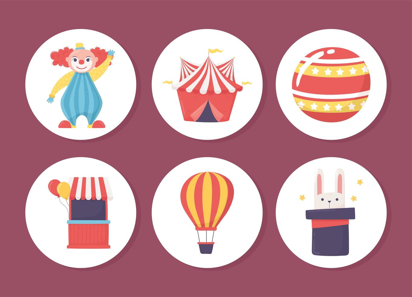 set of circus show vector