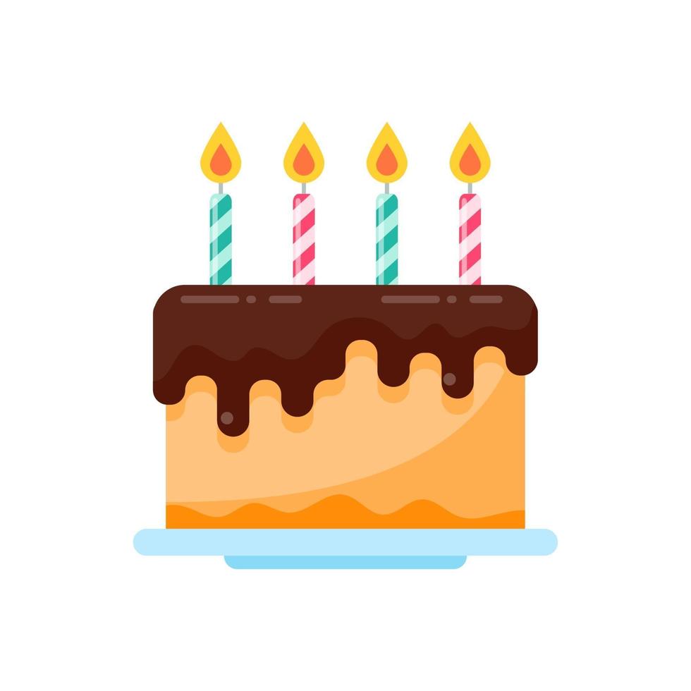 torta de cumpleaños, vector, colorido, dulces, para, fiesta de cumpleaños vector